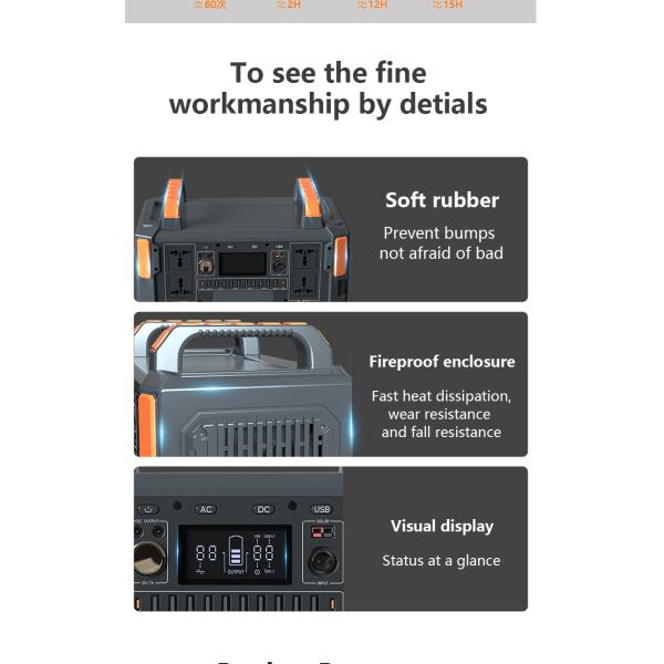 Huaping 2000W Portable Solar Station Renewable Energy Backup Generator Lithium Ion Battery Home Camping Car 1000W 300W 600W