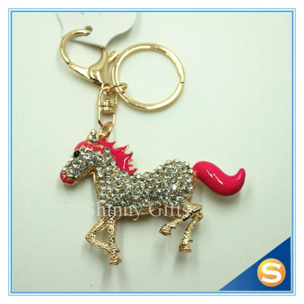 High Quality Sparkling Running Horse Keychain Crystal Rhinestone Purse Pendant Handbag Charm Exquisite Small Gifts