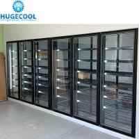 Display de puerta de vidrio de supermercado de personalización Paseo en refrigerador para bebidas frías y cerveza