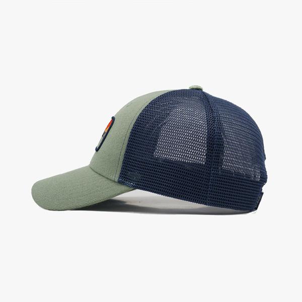 Fashion Cotton And Polyester Mesh 6 Panel Trucker Cap Embroidered Logo