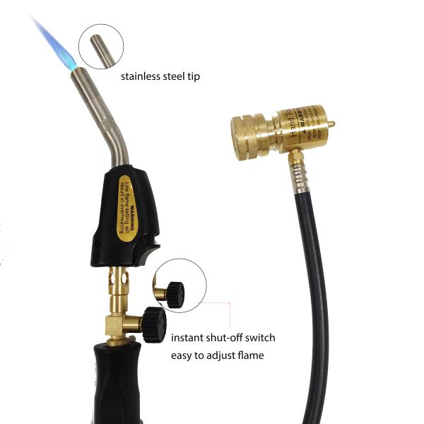 Brazing MAPP Torch Propane Turbo Heating Torch for Refrigeration HVAC Black Finish