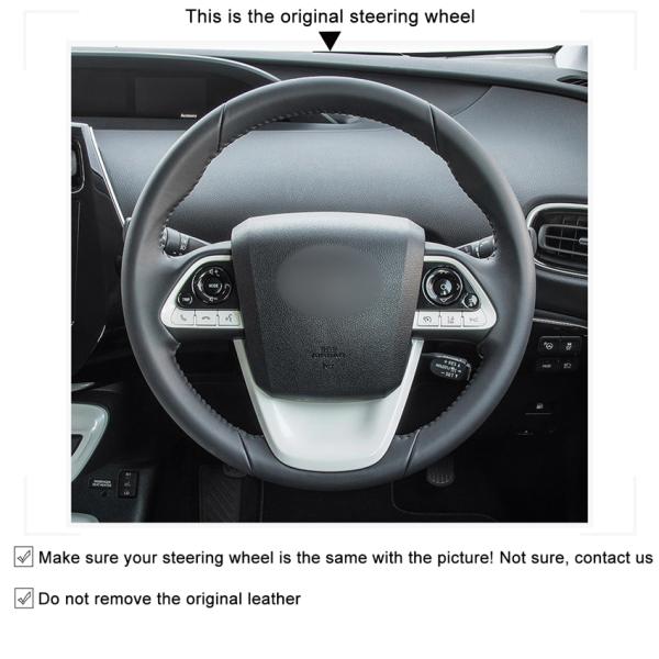 MEWANT Christmas Gift Steering-wheel Covers For Toyota Prius 4 Prime Mirai Car Steering Wheel Under Bottom Cover Leather