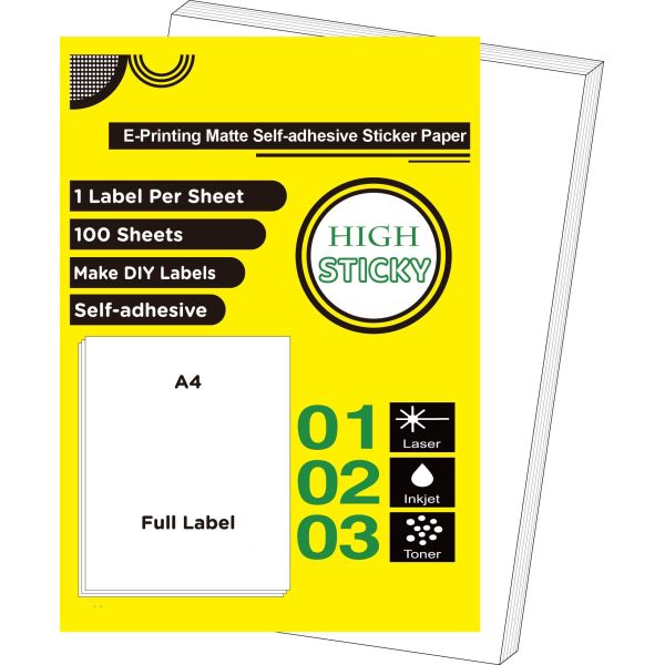 Waterproof Customizable A4 Label Stickers with Strong Adhesive for Logistics and Supermarket Use