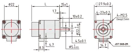 Мотор Nema Nema 11 28mm 1A 0.08N.M Stepper