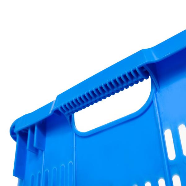 Mesh Style PP Vegetable Fruit Nestable Basket Plastic Turnover Crate with Customized Logo