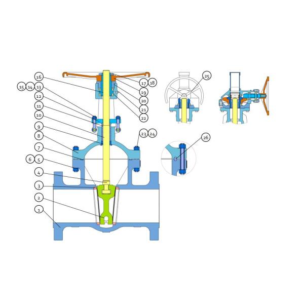 16 DIN запорной заслонки PN16 DN400 литой стали дюйма 3352 GS C25 скрепило болтами запорную заслонку Bonnet