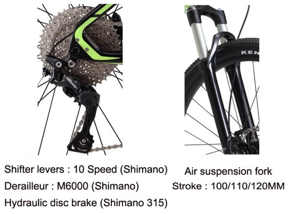 LCD Display Carbon Fiber Mountain Bike , Electric Off Road Bike Shifter Levers 10 Speed