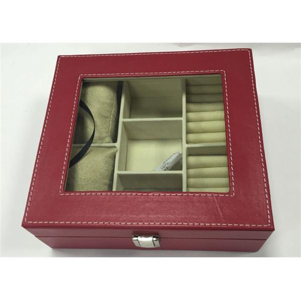 Напечатанный годом сбора винограда роскошный деревянный случай шкатулки для драгоценностей с стеклянное верхнее Ресиклабле