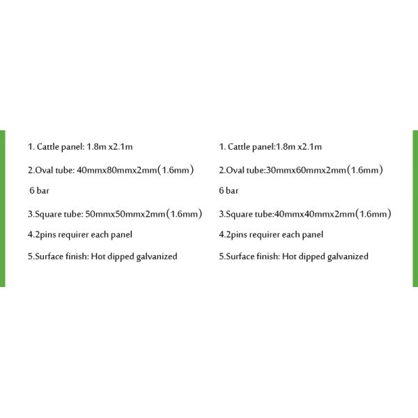 1800mm x 2100mm cattle panels oval pipes 30mm x 60mm ,40mm x 80mm
