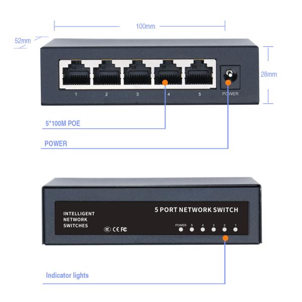 4 port poe switch 100M Poe Switch 4x10/100mbps POE Port 1x10/100mbps UP Link Port for IP Camera
