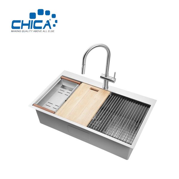 30x22x10cm Hot Sale Single Bowl Handmade House Kitchen Sinks Cheap Stainless Steel Kitchen Sinks With Faucet