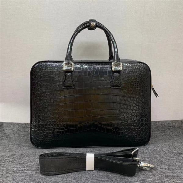 Authentic Crocodile Belly Skin Businessmen Briefcase Large Working Purse Genuine Real Alligator Leather Male Laptop Bag