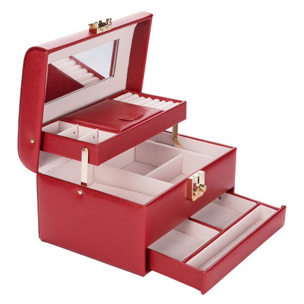Luxury Velvet Leather Travel Jewellery Box , Fine Personalized Travel Jewelry Case