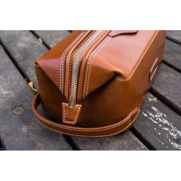 Manufacturers Supply Top Layer Cowhide Vintage Tree Paste Leather High-End Toiletry Storage Bag Large Capacity Cosmetic Bag DOPP KIT