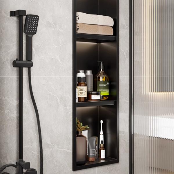 Polished Stainless Steel Recessed Shower Niches Shelves Systems with Matte Finish