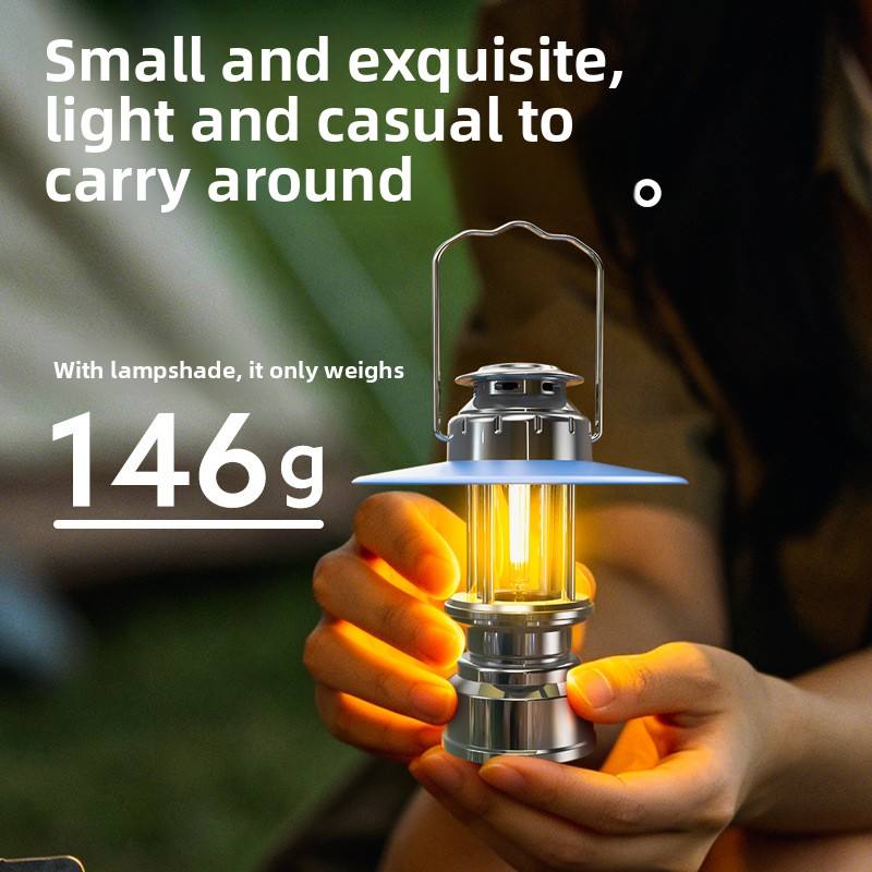 Outdoor Camping Lighting Atmosphere Lamp New Portable Retro Horse Lamp Tent Lamp Charging Lighting Reading Lamp