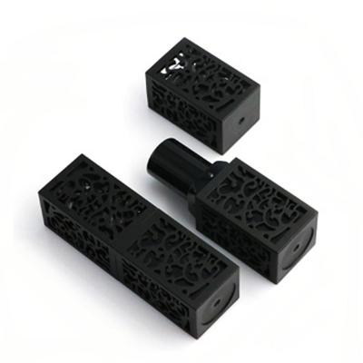 3.8g Lipstick Packaging Tube Black Square Lipstick Tube 23*74mm Size