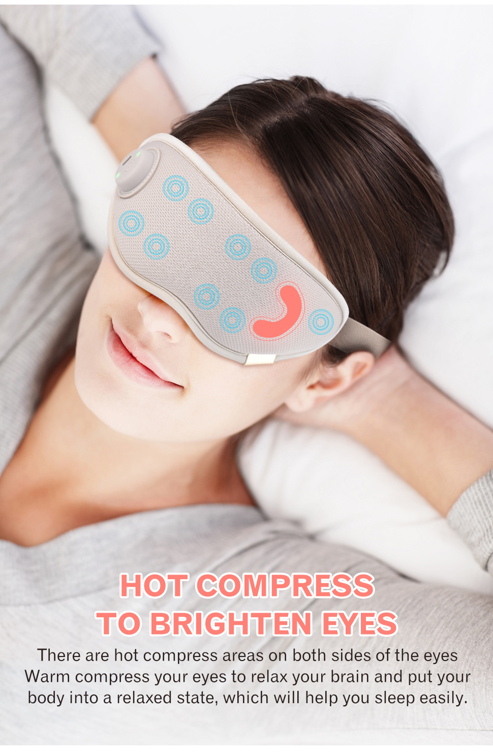 2025 Wholesale White Warm and Hot Acupuncture Electric Smart Eye Massager