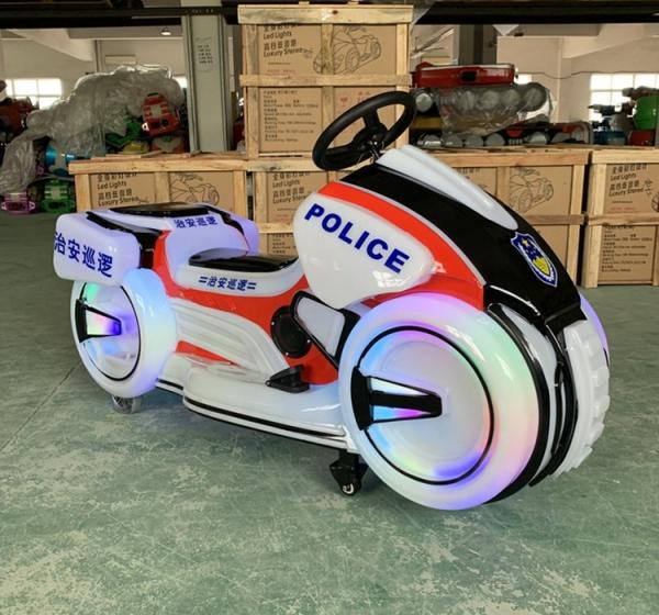 Policial motor ride moeda operada crianças viagens em carro bateria motor ride