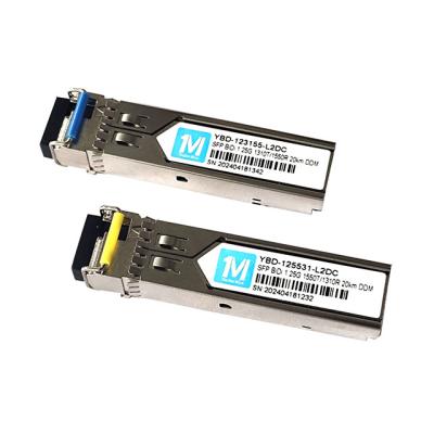 SMF Fiber Type 1.25G BIDI 20km 1310nm/1550nm LC Connector DDM WDM Simplex Optical Module Transceiver SFP Module for FTTX