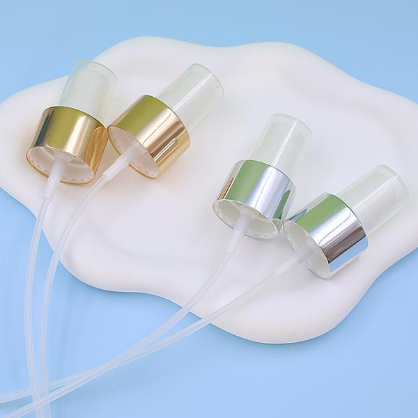 24/ 410 Gold / White Shiny Aluminum Fine Mist Sprayer Pump 0.12cc Output