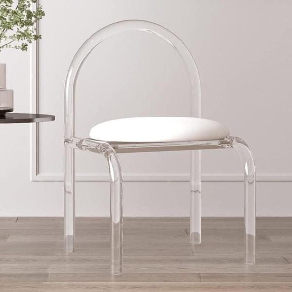 Mobiliário acrílico moderno sob medida cadeira de mesa acrílica 43X45X73cm Para quarto