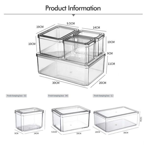 Организатор холодильника ясного свежего хранения Stackable пластиковый с крышкой