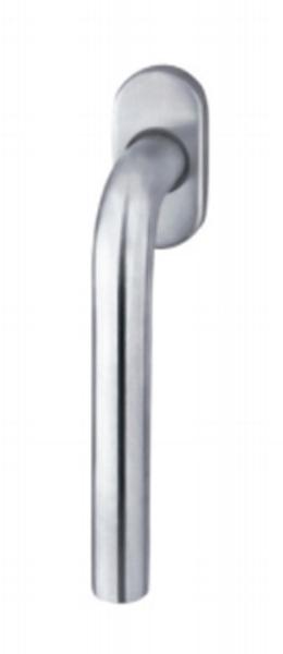 L Shape Interior Inox Tubular Lever Door Handle On Round Rose With Cylinder Escutcheon