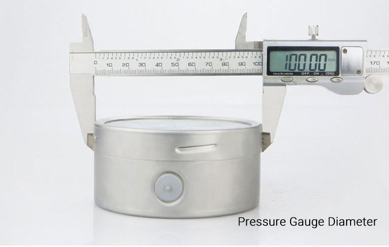 High Precision 1.6% YTP100BF Diaphragm Seal 4 Inches Manometer Pressure Gauge
