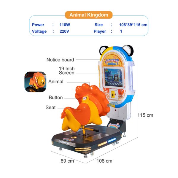 Coin Operated Music Kiddie Ride Game Machine Kids Fiberglass Kiddy Rides Animal Kingdom