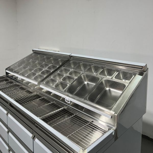 Kitchen SS Under Counter Pizza Prep Table Refrigerator for Salad Bar Sandwich