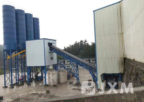 Stable Stationary Concrete Batching Plant  Dry Batch Plant 180 M3 Belt Conveyor