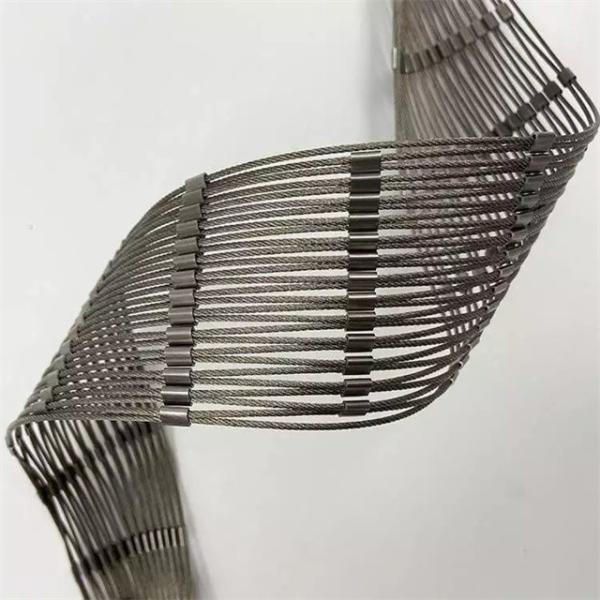 Soft 316L Ss Wire Rope Mesh / Zoo Animal Enclosure Safety Protect Mesh Fencing Lightweight