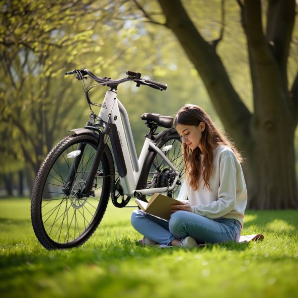 C624 36V 26-Inch Women's Electric City E-Bike Factory Direct 750 Watt Motor Power 36V Sensor Smart Road Bike with 7 Speed