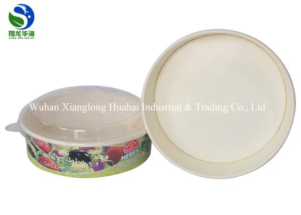 8oz disposable food container brown kraft paper soup bowl with lid microwave noodle paper bowl