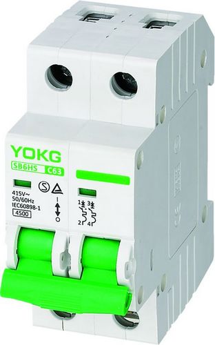 Тип тип 4.5KA MCB одиночной фазы SB6HS 230V 400V 10A 63A BCD потому что кривая c d