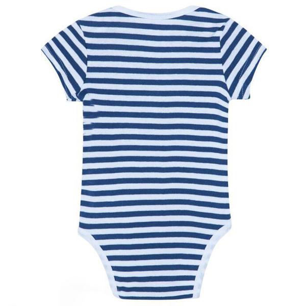 Custom Summer 100% cotton embroidered Stripe Solid Print knitted newborn baby romper