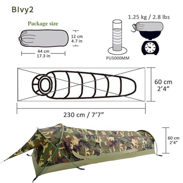 230*60*35CM Tendas de acampamento ao ar livre Tenda de túnel de camuflagem portátil para 1-2 pessoas Impermeável e fácil de transportar