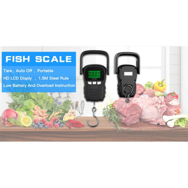 Báscula colgante con pantalla LCD, mini digital, de mano, acero al carbono, balanza digital, báscula para pescado para pesca y equipaje