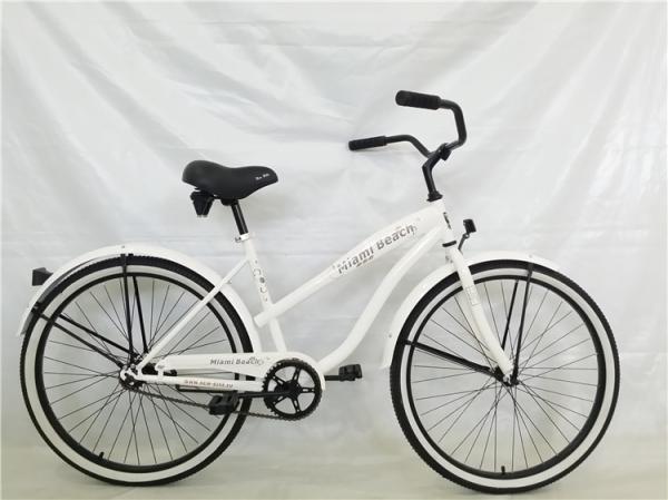 Made in China white color OEM steel frame  26 2.125 beach cruiser for lady for sale