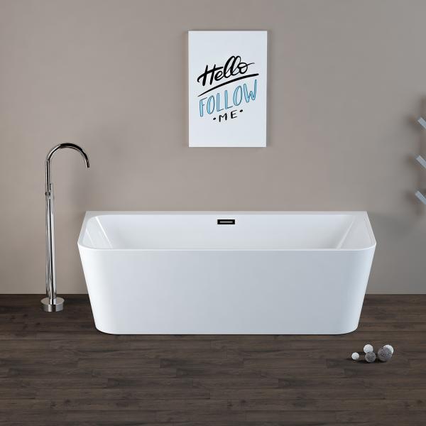 Fresh Pure Acrylic Sheet Free Standing Bathtub 150cm 160cm 170cm 180cm Size
