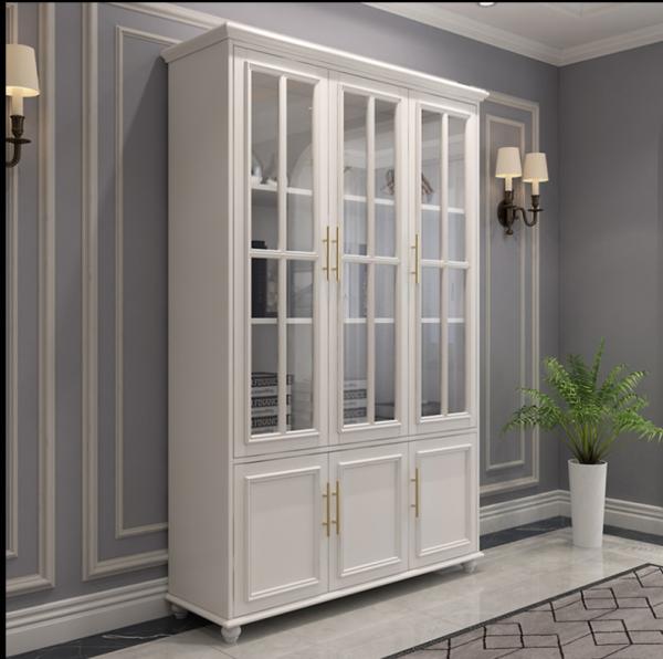 Modern Glass Door Solid Wood Wardrobe For Bedroom Wardrobe Closets