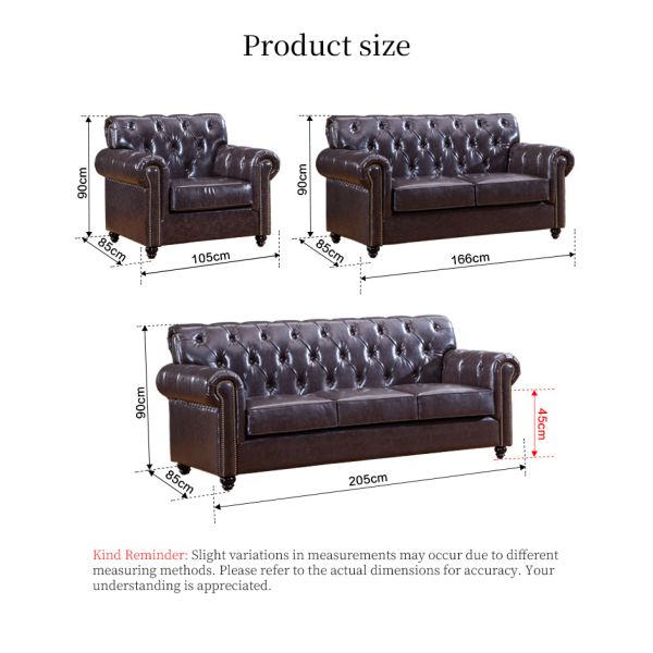 Nidea #8945 American Genuine Leather Sofa Set Sponge Filled Luxury Furniture for Hotel and Villa Living Room