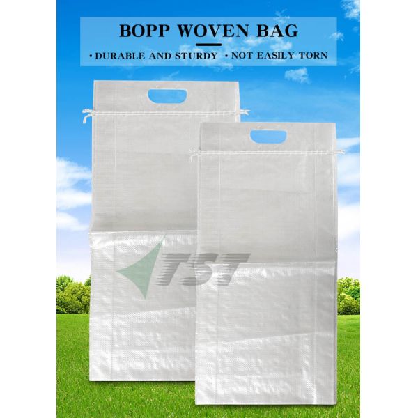 5kg-20kg Colored Bopp Woven Sacks Laminated PP Rice Packaging Bag With D Cut Handle