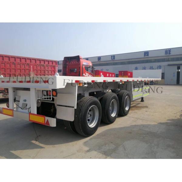 Air Suspension 40 / 45 Feet Long Flatbed Container Trailer With 12 Units Twist Lock
