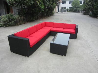 Plastic Rattan Sectional Sofa Set Corner Sofa With Coffee Table