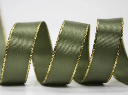 Single Face Golden Silver Edge Ribbon 0.6-7.5cm 196 Colors Choices