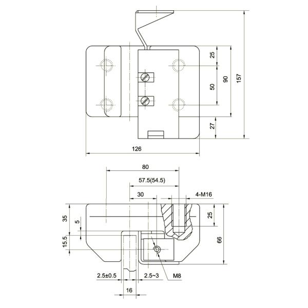 0.63m/S 16mm Steel Passenger Elevators Safety Gear Elevator Safety Brake