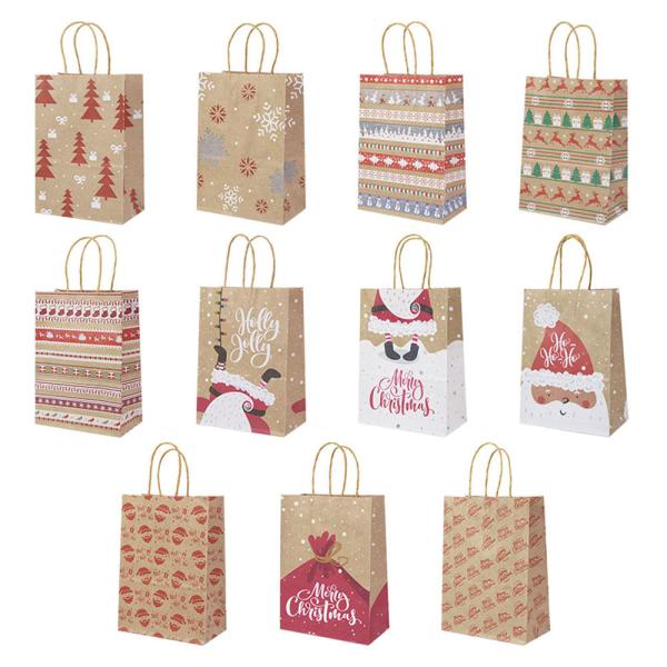 Christmas Gift Packaging Paper Bag With Paper / PP / Nylon / Cotton Handle