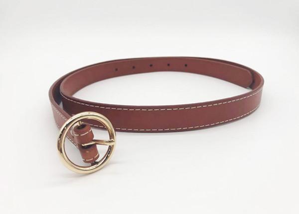 Round Buckle  Trousers 1.8CM Women's Fashion Leather Belts